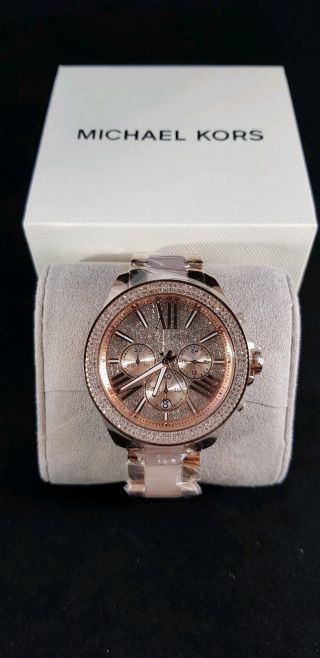 Michael Kors Wren Pavé Acetate Mk6096 Wrist Watch For Women