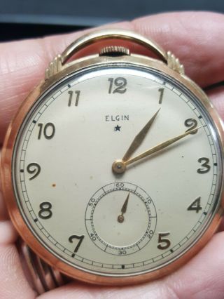 Vintage 1932 Elgin Star 17j 10k Gold Filled Pocket Watch