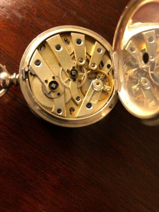 Antique J.  B.  Yabsley London Swiss pocket watch with.  935 Silver case, . 5