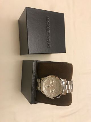 With Tags Michael Kors Runway Chronograph Silver Women 