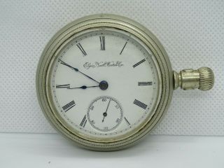 Vintage 18 Size Elgin 7jewel Wind Pocket Watch Grade 287,  Nickel Swing Out Case