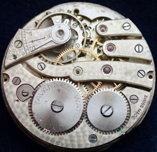 Tavannes Fine 16 Size Hunter Pocket Watch Movement Circa1900