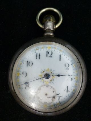 Antique A.  W.  C Co.  Silveroid Pocket Watch