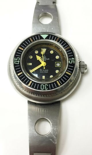 Aquadive 1000 Caribbean Triple Safe Analog Automatic Divers Swiss Watch Steel 2