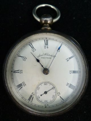 Antique Waltham Coin - Silver Pocket Watch