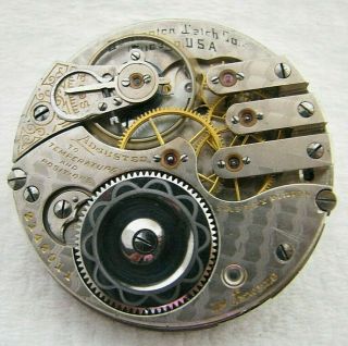 Antique 16s Illinois 19 Jewel Grade 185 Hunter Pocket Watch Movement Parts