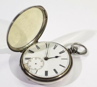 Antique Hallmarked London Silver Fusee Pocket Watch & Winding Key. 3