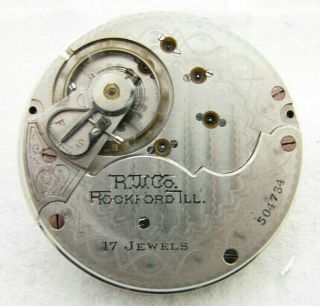 Antique 18s Rockford 17 Jewel Hunter Pocket Watch Movement Parts