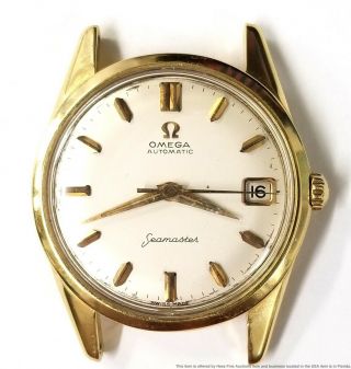 18k Gold Omega Automatic Seamaster Date Watch Vintage Cal 562