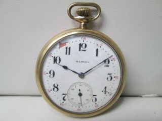 Vintage Illinois Gold Filled Non - Running Pocket Watch 21 Jewels