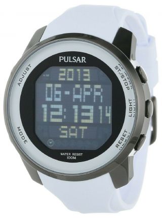 Pulsar Pq2015 World Time Mens Digital Alarm Quartz Chrono Watch