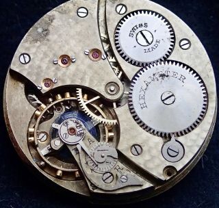 Fine Micrometer Regulator 16 Size HUNTER Pocket Watch Movement c1900 HEXAMETER 3