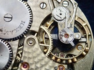 Fine Micrometer Regulator 16 Size HUNTER Pocket Watch Movement c1900 HEXAMETER 4