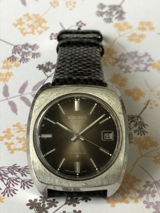 Mens Vintage Seiko Automatic Watch 17 Jewels 6118 - 7010 Tobacco Dial 1970s Watch