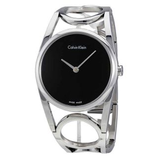 Calvin Klein Black Dial Stainless Steel Ladies Watch K5u2s141