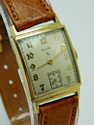 Vintage Wwii Era Elgin Cal 557 15 Jewel 10k Rolled Gold Plate Wrist Watch @1944