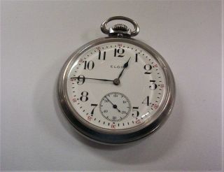 1917 Elgin 16 Size 17 Jewel Pocket Watch Model 7 / Grade: 382 / Keeps Time