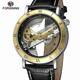 Mens Tourbillion Luxury Watch Forsining Top Brand Automatic Skeleton Wristwatch