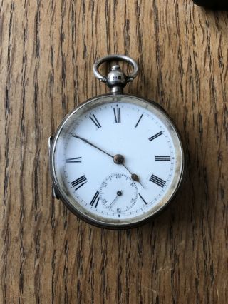 Antique/vintage Silver Cased Open Face Pocket Watch 122grams Spares/repair