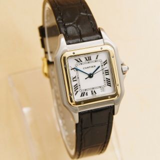 Authentic Panthere De Cartier Date 18K Solid Gold Bezel Quartz Ladies Watch 3