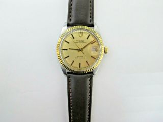 Tudor Prince Oysterdate S/steel And 14k Gold Bezel 34mm Automatic With Date