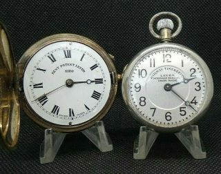 2 Antique Pocket Watches Railway Lever & Siro Lever Hunter