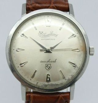 Vintage Lucien Piccard Seashark 33mm Steel Automatic Mens Watch Blancpain Rayvil