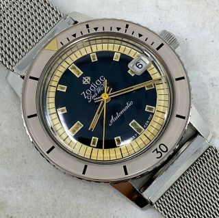 Vintage Zodiac Seawolf Diver Wristwatch w/bakelite bezel NR 2
