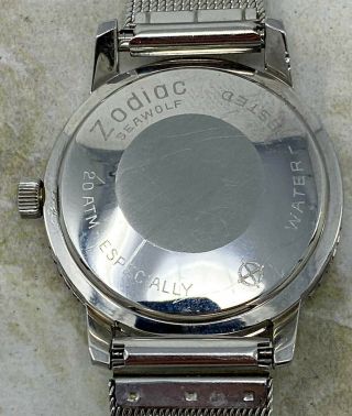 Vintage Zodiac Seawolf Diver Wristwatch w/bakelite bezel NR 4