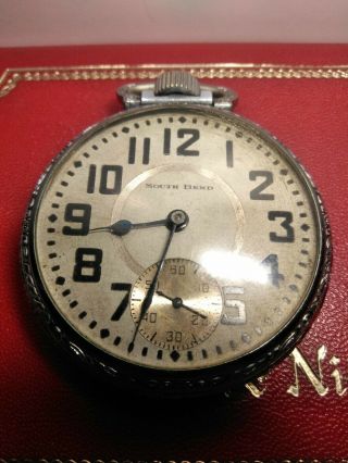 Vintage South Bend Pocket Watch 9 Jewel 209 Railroad Running