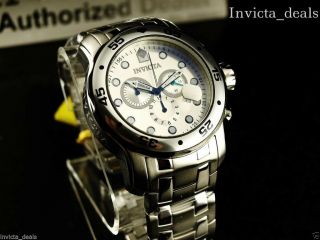 Invicta Mens Pro Diver Scuba Swiss Chronograph Silver Dial Ss Watch