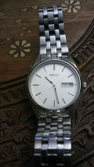 Vintage Seiko Mens 7n43 - 9048 Silver Dial Stainless Steel Watch