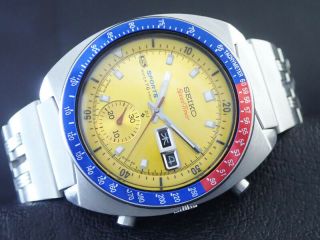 Vintage Seiko 6139 - 6000 Speedtimer Automatic Chronograph Mens Watch Pepsi