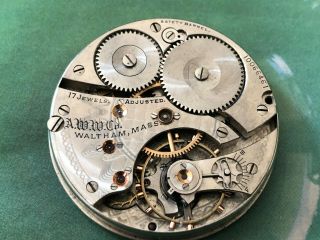 Waltham Pocket Watch Movement 16 Size Grade 630 17 Jewels - Good Balance C.  1900