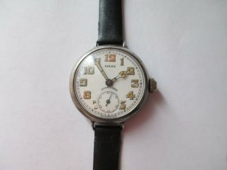 Ww1 Sterling Silver Swiss Military Trench Wristwatch Rolex