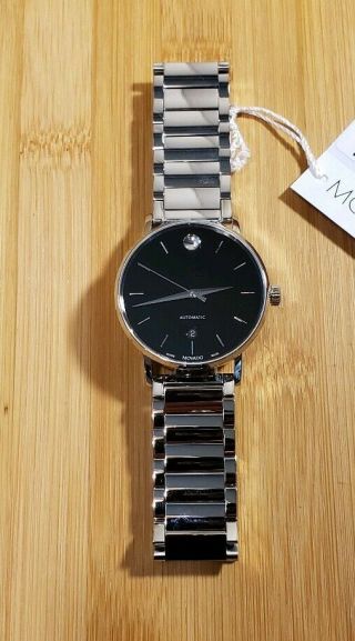 Movado Classic Museum Automatic Watch With 40mm Black Face & Silver Breclet