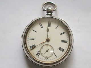 Antique Large Heavy Solid Silver Pocket Watch H.  Samuel Manchester