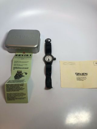 Vintage Soviet Mens Watch Wristwatch Gruen Made In Italy With Case Read