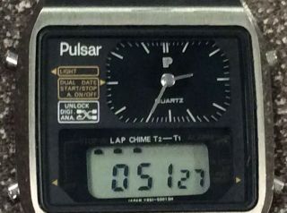 Vintage Pulsar [seiko] Analog/digital Lcd Watch Y651 - 5030