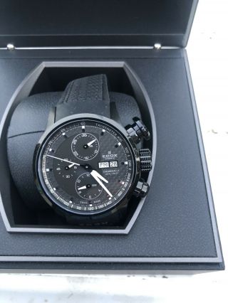 Edox Chronorally Automatic Day Date Black 01116 37npn Gin Mens Watch