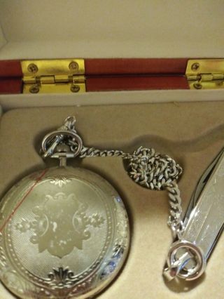 Beauti Colibri Of London Pocket Watch With Knife.  Silver