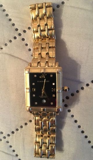 Ladies Klaus Kobec Entrepreneur 18 Ct Electroplated Gold Dress Watch Black Face