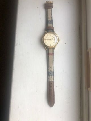 Burberry Nova Check Gold Case Wrist Watch