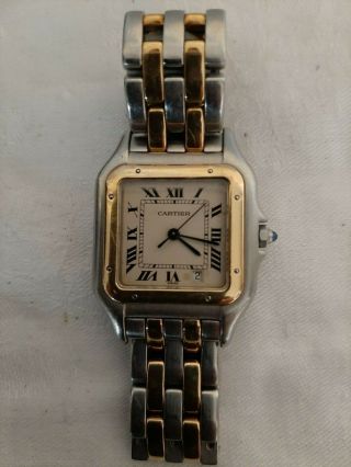 Cartier Two Tone 18k And Stainless Steel Quartz Watch
