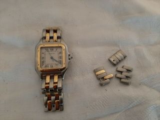 CARTIER Two Tone 18k and Stainless Steel Quartz Watch 2