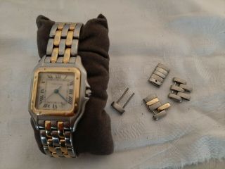 CARTIER Two Tone 18k and Stainless Steel Quartz Watch 4
