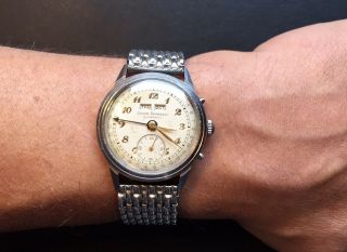 Vintage 1940’s Girard Perregaux Automatic Triple Date Calendar Watch 6083