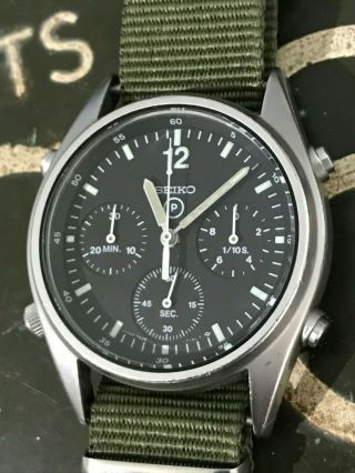 Seiko 7a28 - 7120 Gen 1 Mod Issue Raf/rn Aircrew Chronograph,  Early Example 1984