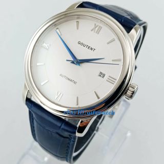 40mm White Dial Sapphire Glass Date Miyota Automatic Men 
