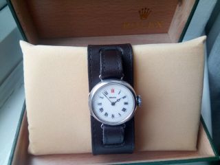 Gents 1913 Ww1 Solid Silver Rolex Trench Watch,  & Boxed